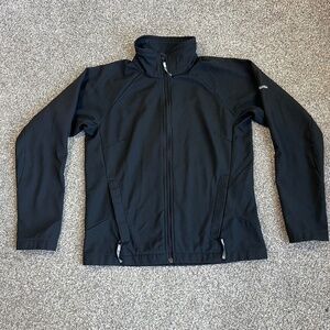 Columbia Soft Shell Black Zip Up Fleece Lined Lightweight Jacket, Size Medium